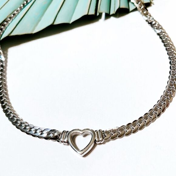 Silver heart necklace S221 - Picture 2 of 2